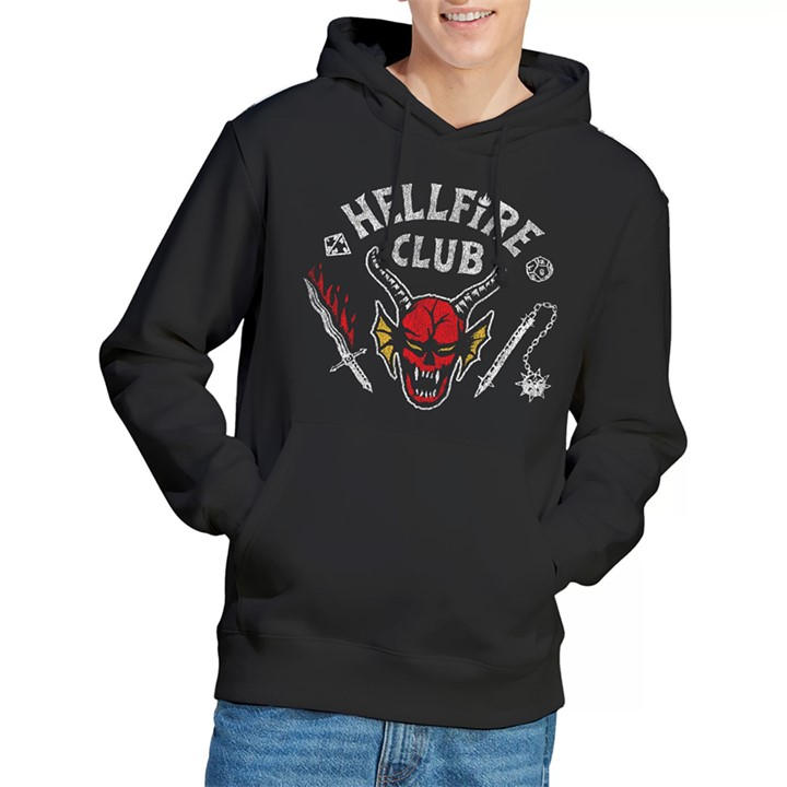 Stranger Things Men's Black Hellfire Club Invert Hoodie in Size L, Sports Direct