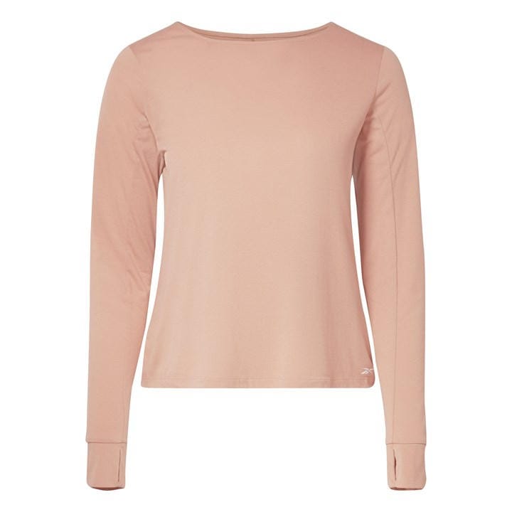Reebok Women's Pink Workout Ready Supremium Long Sleeve Performance Gym Top in Size M, Sports Direct