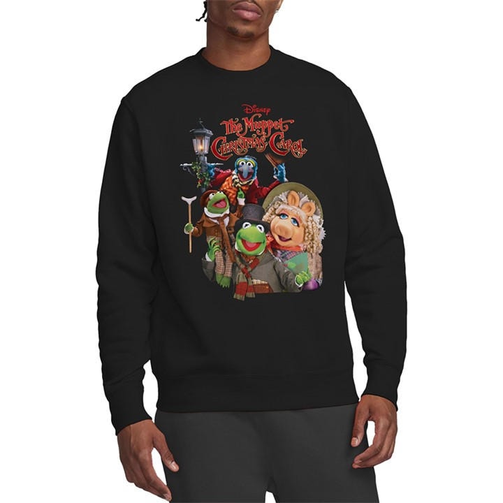 The Muppets Men's Black The Muppet Christmas Carol Poster Sweatshirt Blac in Size XL, Sports Direct