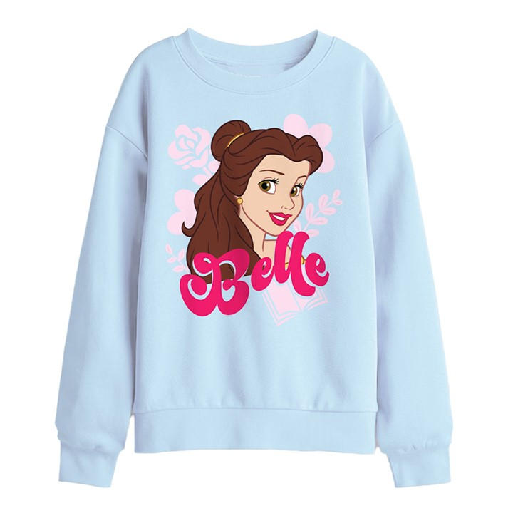 Disney Boys Blue Belle Face Kids Sweatshirt Light, Sports Direct