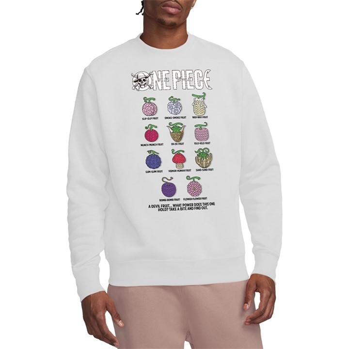 One Piece Men's White Devil Fruits Sweatshirt in Size XL, Sports Direct
