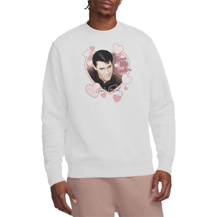 Elvis Presley Men's White Elvis Presleylove Me Tender Sweatshirt in Size XL, Sports Direct