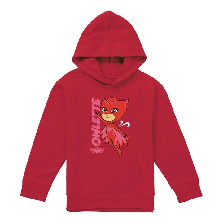 Hasbro Boys Red Pj Masks Owlette Youth Kids Pull-Over Hoodie in Size 7 - 8 Years, Sports Direct