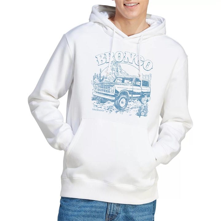 Ford Men's White Bronco Desert Blue Mono Hoodie in Size 2XL, Sports Direct