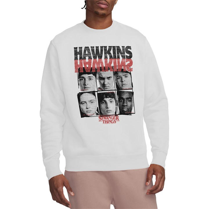 Stranger Things Men's White Hawkins Upside Down Sweatshirt Wh in Size 2XL, Sports Direct
