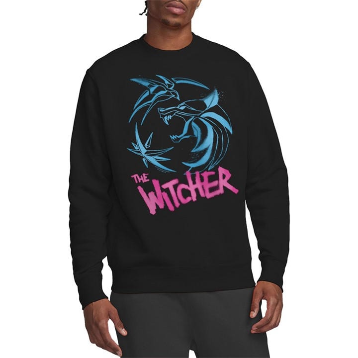 The Witcher Men's Black Graffiti Spray Crest Sweatshirt in Size 2XL, Sports Direct