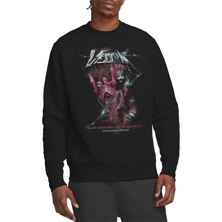 Hasbro Men's Black Dungeons Dragons Vecna Lightning Rock Band Sweatsh in Size M, Sports Direct