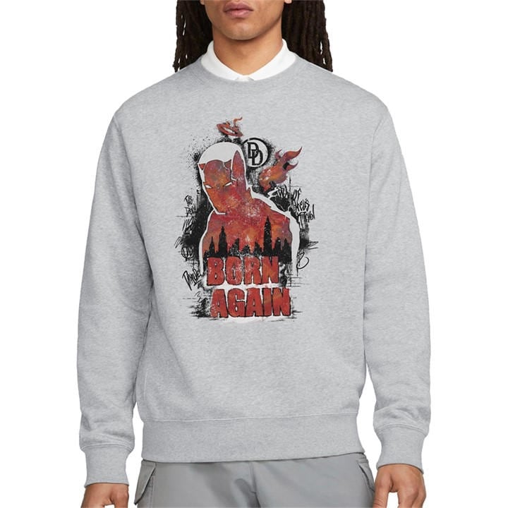 Marvel Men's Grey Daredevil Born Again Matt Murdock Graffiti Sweatsh in Size M, Sports Direct
