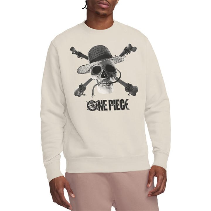 One Piece Men' Beige Mono Skull Logo Sweatshirt Natural in Size S, Sports Direct