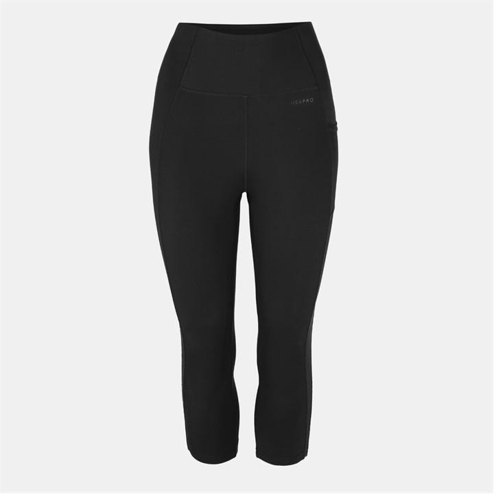 Usa Pro Women's Grey High Rise Capri Cropped Leggings in Size 12, Sports Direct