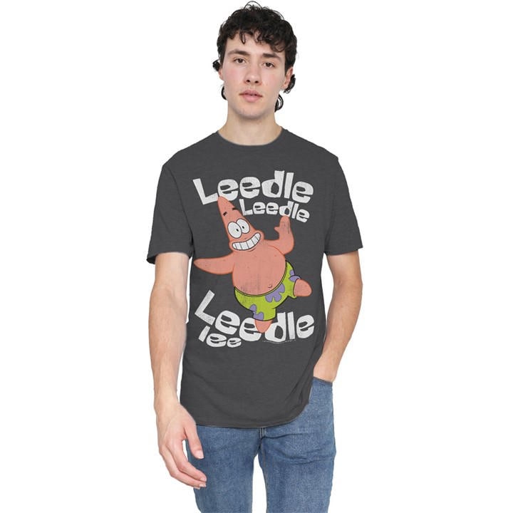 Spongebob Men' Grey Singing Patrick T-Shirt-Charcoal in Size S, Sports Direct