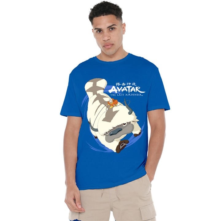Nickelodeon Men's Blue Avatar The Last Airbender Appa In Flight T-Shirt in Size 3XL, Sports Direct