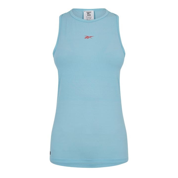 Reebok Women's Blue Les Mills Activchill Vent Performance Gym Vest in Size 4, Sports Direct