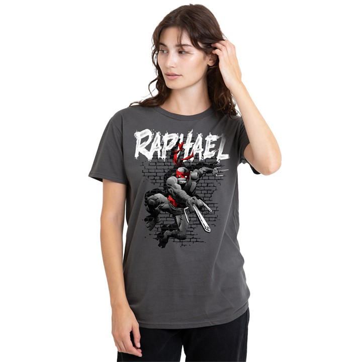 Teenage Mutant Ninja Turtles Women's Grey Tmnt Tmnt Raphael T Shirt Charcoal in Size M, Sports Direct