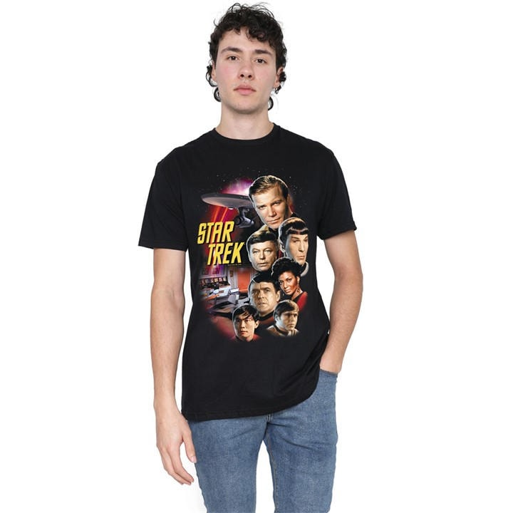 Star Trek Men's Black St Original The Classic Crew T-Shirt in Size 4XL, Sports Direct