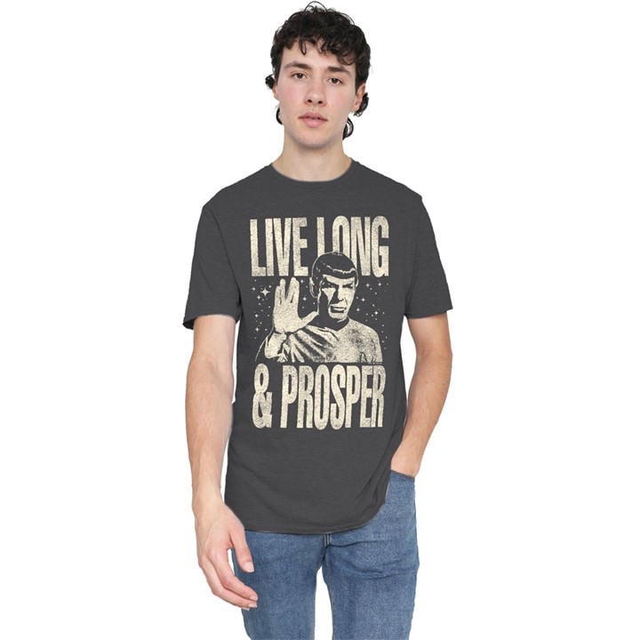 Star Trek Men's Grey Prosper T-Shirt-Charcoal in Size 3XL, Sports Direct