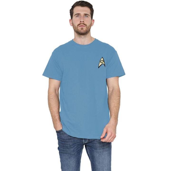 Star Trek Men's Blue Science Uniform W Foil T Shirt Carolina in Size 3XL, Sports Direct