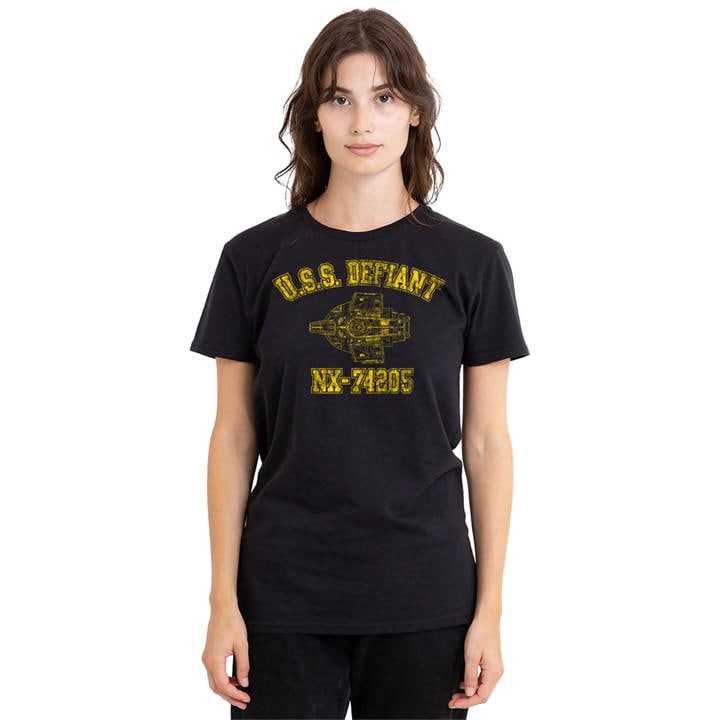 Star Trek Women' Black Defiant Athletic T Shirt in Size S, Sports Direct