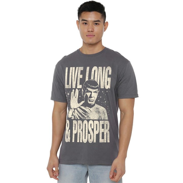 Star Trek Men's Grey Prosper T Shirt Charcoal in Size 2XL, Sports Direct