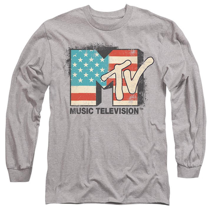 Men's Grey Other Mtv American Logo Long Sleeve T Shirt-Athleti in Size 2XL, Sports Direct