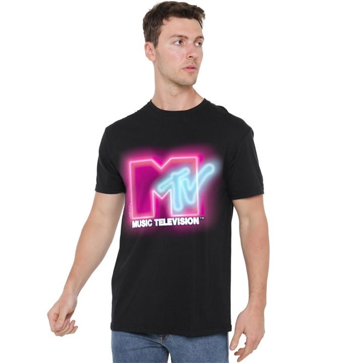 Men's Black Other Mtv Neon Sign Logo T-Shirt in Size 5XL, Sports Direct