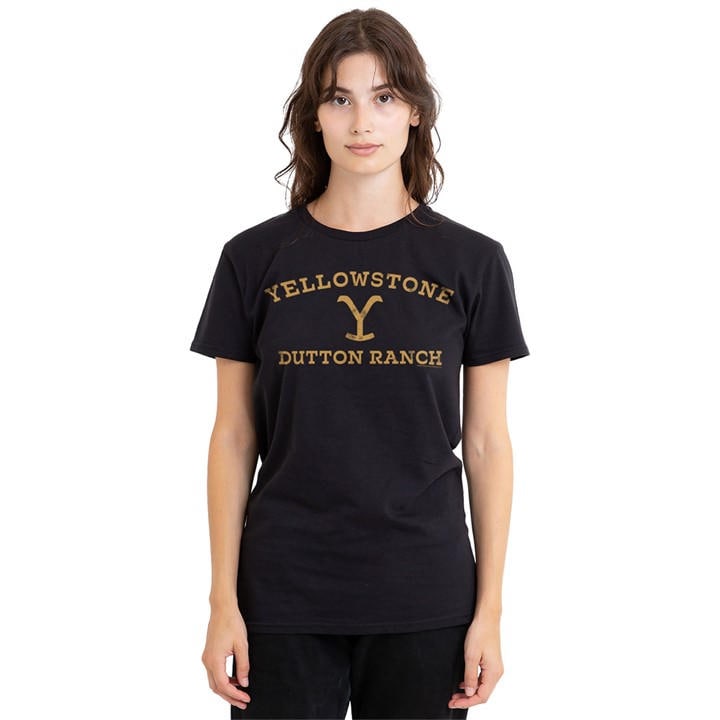 Women's Black Other Yellowstone Arched Logo T Shirt in Size L, Sports Direct