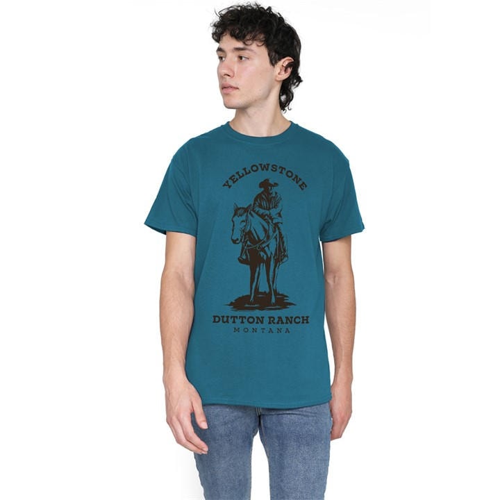 Men's Blue Other Yellowstone Dutton Ranch With John Dutton T-Shirt in Size 2XL, Sports Direct