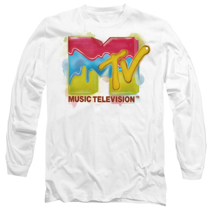 Men's White Other Mtv Paint Logo Long Sleeve T Shirt in Size XL, Sports Direct