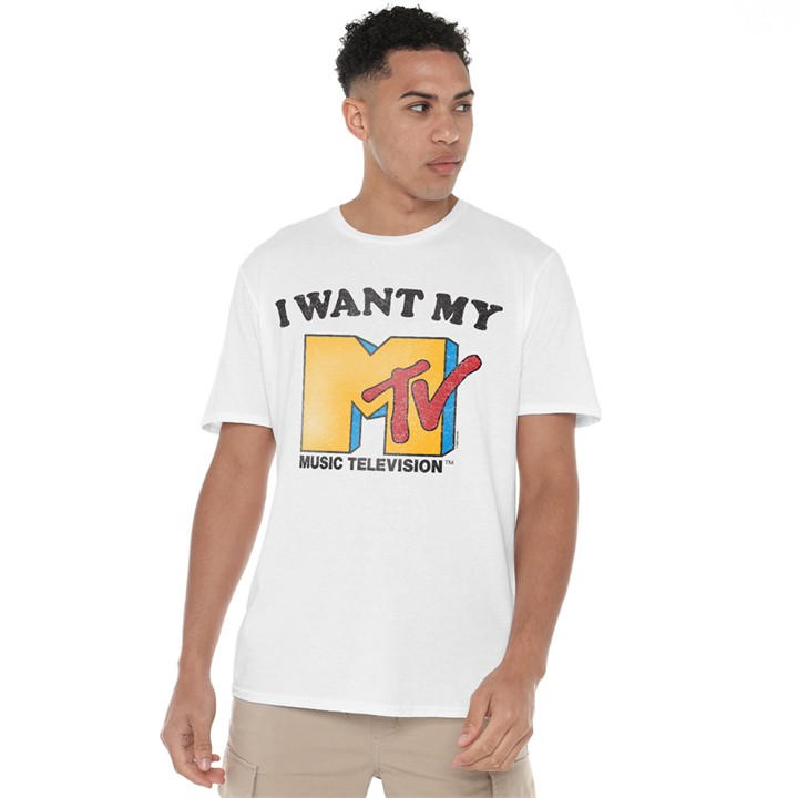 Men's White Other Mtv I Want My Mtv 2 T-Shirt in Size 2XL, Sports Direct