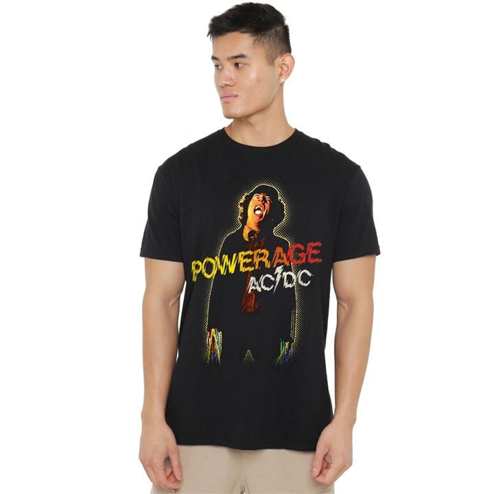 Acdc Men's Black Ac Dc Powerage T-Shirt in Size L, Sports Direct