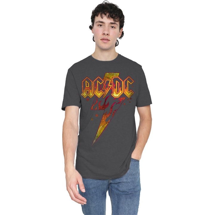 Acdc Men's Grey Ac Dc Fire Bolt T-Shirt Charcoal in Size 3XL, Sports Direct