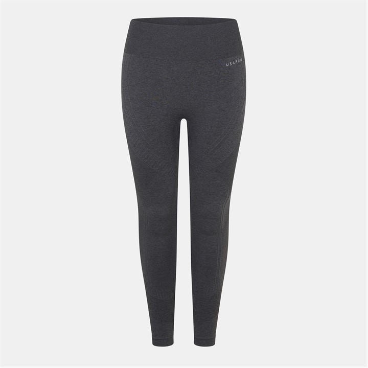 Usa Pro Women's Grey Core High Rise Seamless Tights in Size 12, Sports Direct