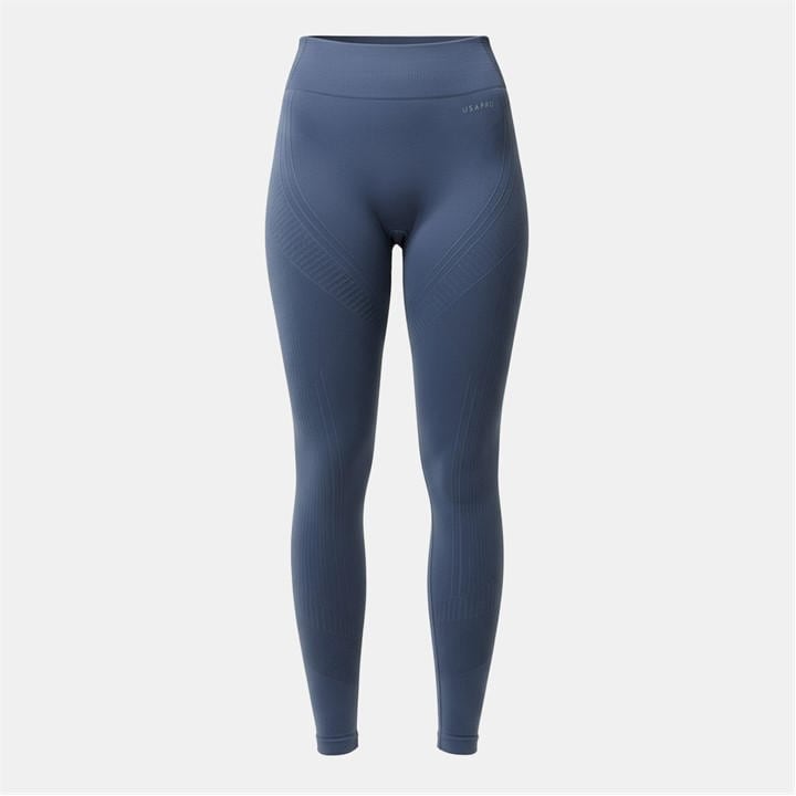Usa Pro Women's Blue Core High Rise Seamless Tights in Size 6, Sports Direct