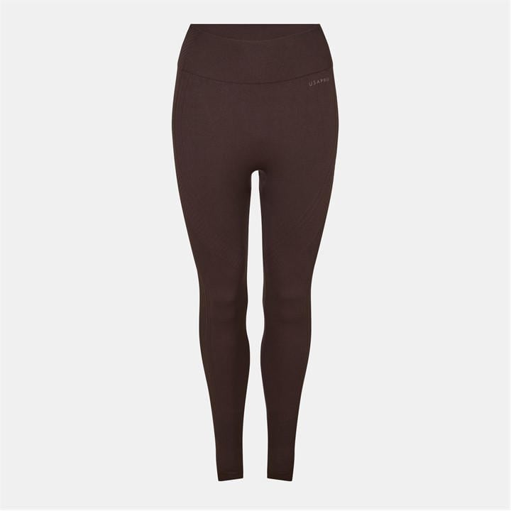 Usa Pro Women's Brown Core High Rise Seamless Tights in Size 10, Sports Direct