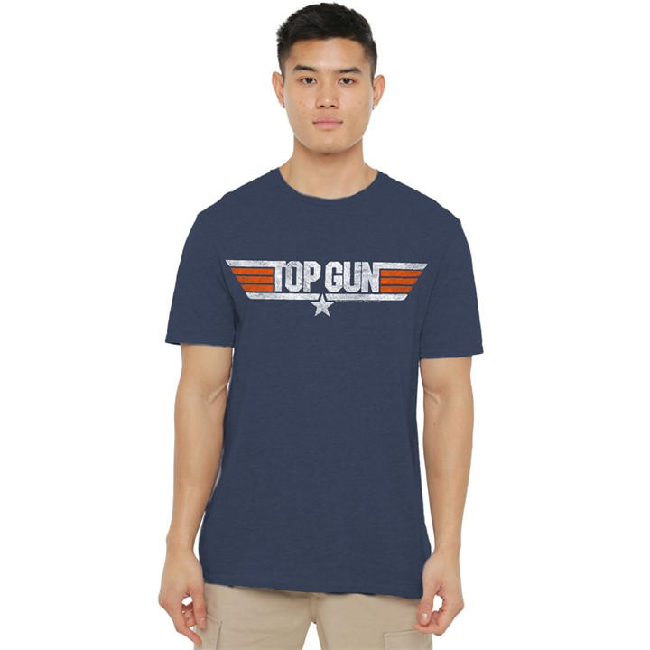 Top Gun Men's Blue Distressed Logo T-Shirt Navy in Size M, Sports Direct