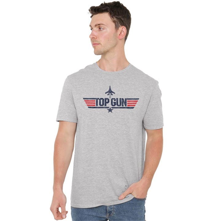 Top Gun Men's Grey Paramount Logo T-Shirt Athletic Hea in Size 4XL, Sports Direct
