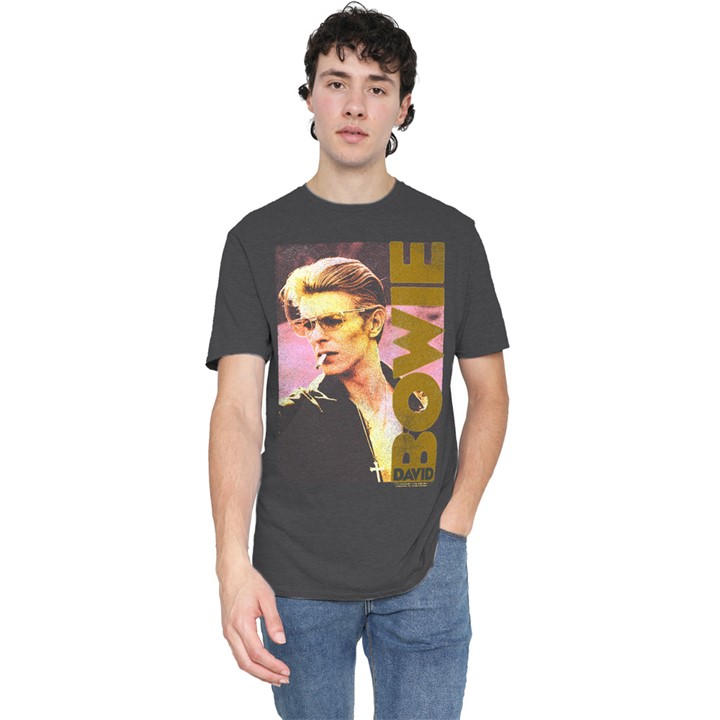 David Bowie Men's Grey Smallokin T-Shirt-Charcoal in Size XL, Sports Direct