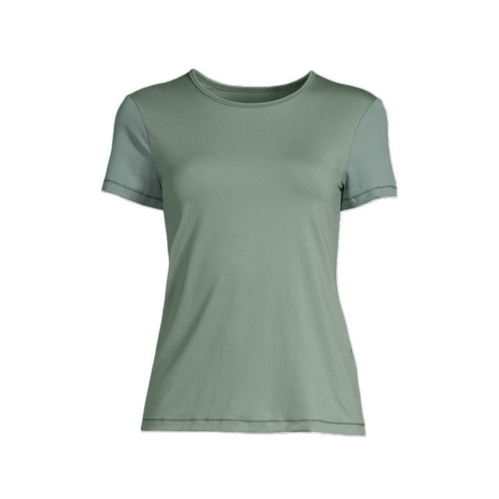 Casall Women's Green Mesh Short-Sleeve Performance Gym Top in Size 14, Sports Direct