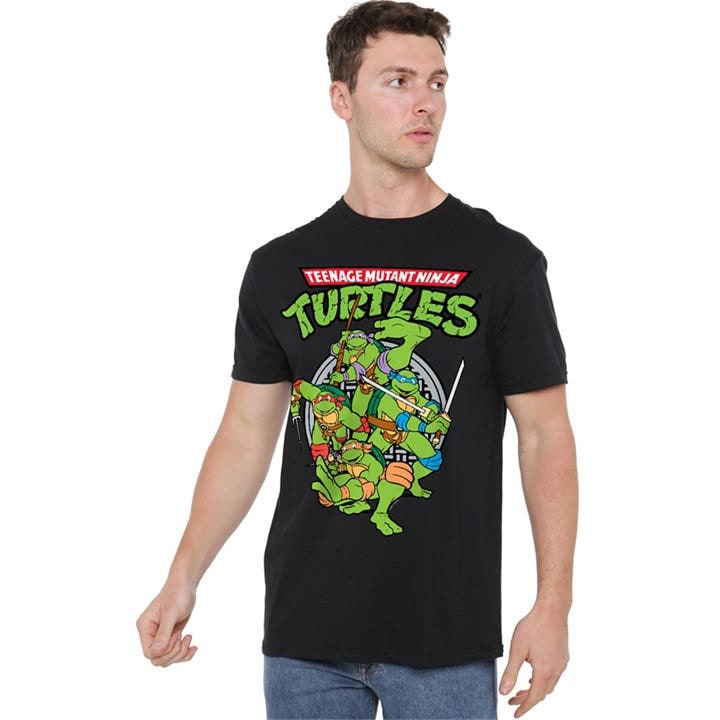 Teenage Mutant Ninja Turtles Men's Black Tmnt Group T Shirt B in Size M, Sports Direct