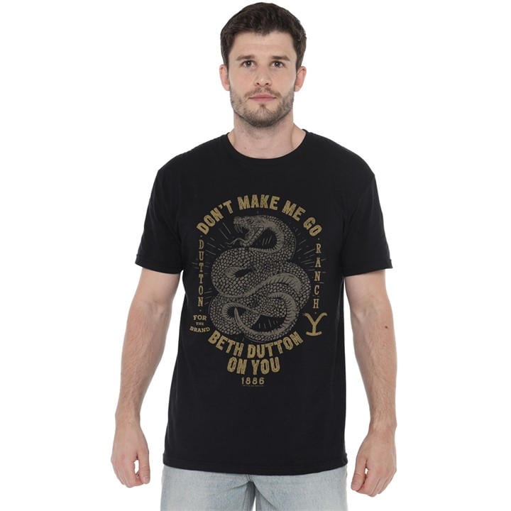 Men's Black Other Yellowstone Beth Dutton T-Shirt in Size 2XL, Sports Direct