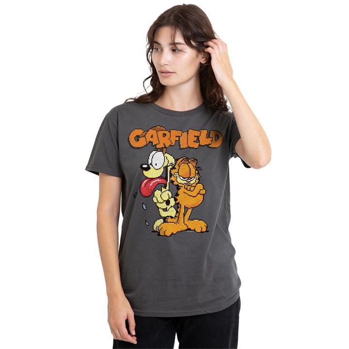 Garfield Women' Grey The Game T Shirt Charcoa in Size S, Sports Direct