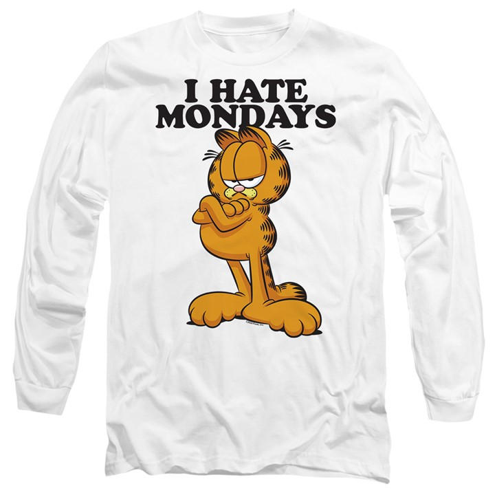 Garfield Men's White I Hate Mondays   Longsleeve T in Size 2XL, Sports Direct