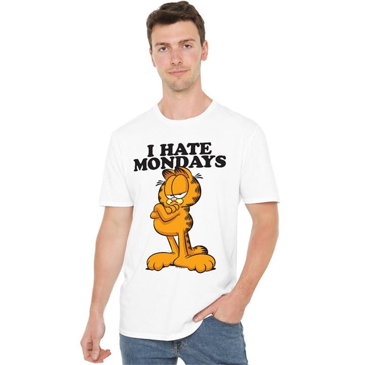 Garfield Men's White I Hate Mondays   T Shirt Whit in Size 2XL, Sports Direct