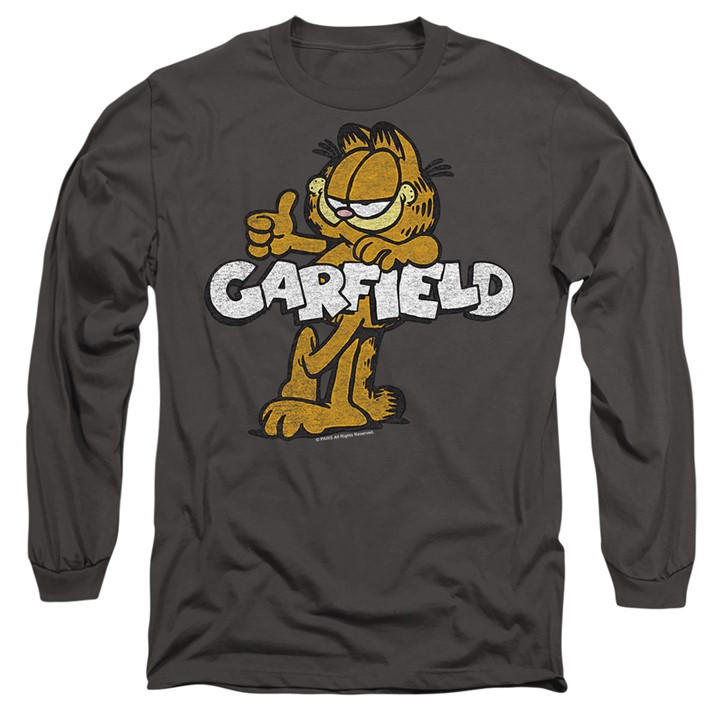 Garfield Men's Grey Retro Garf Long Sleeve T Shirt Cha in Size XL, Sports Direct