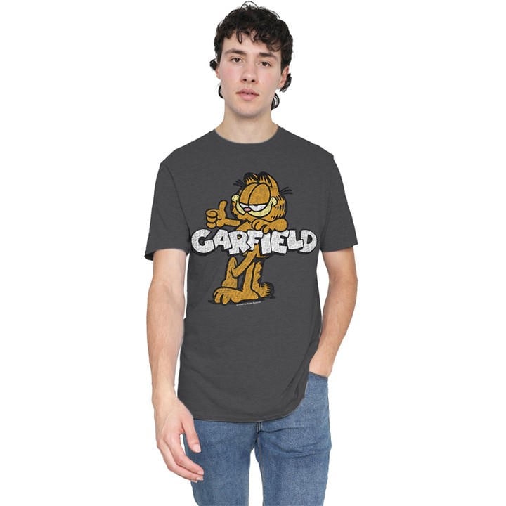 Garfield Men's Grey Retro Garf T-Shirt Charcoal in Size XL, Sports Direct