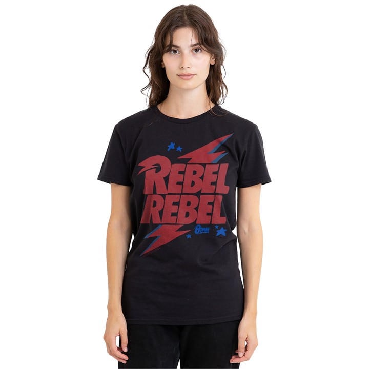 David Bowie Women's Black The How Could They Know T Shirt, Sports Direct