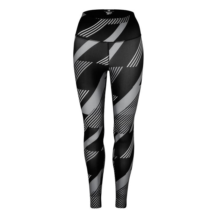Reebok Women's Black Workout Ready Printed Gym Legging in Size 4, Sports Direct