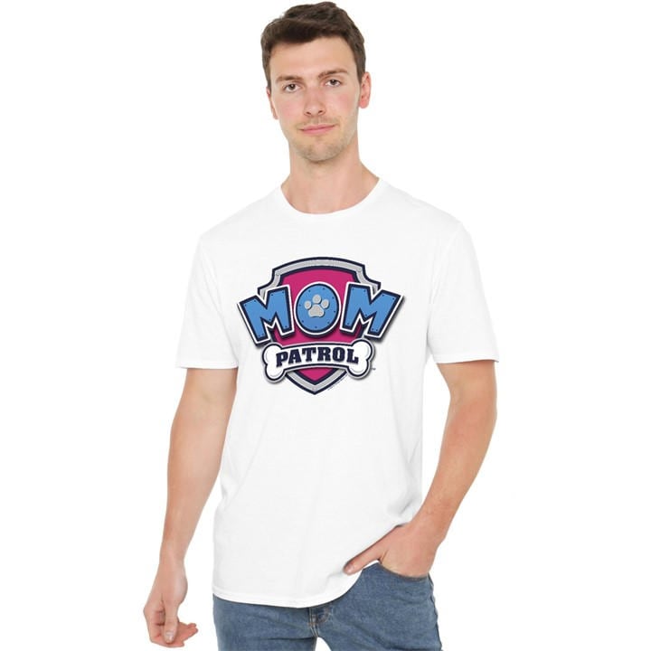 Paw Patrol Men's White Mothers Day Mom Patrol Badge  Ad in Size 5XL, Sports Direct