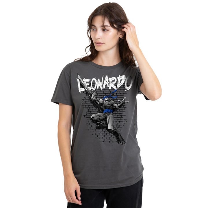 Teenage Mutant Ninja Turtles Women's Grey Tmnt Tmnt Leonardo T Shirt Charcoal, Sports Direct