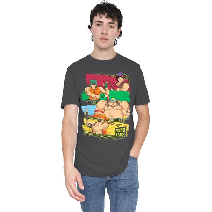 South Park Men's Grey Anime T-Shirt Charcoal in Size 2XL, Sports Direct